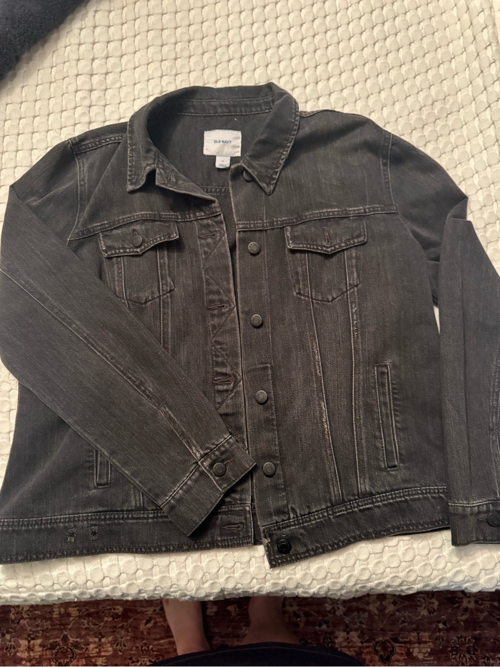 Old Navy Black Washed Denim Jean Jacket